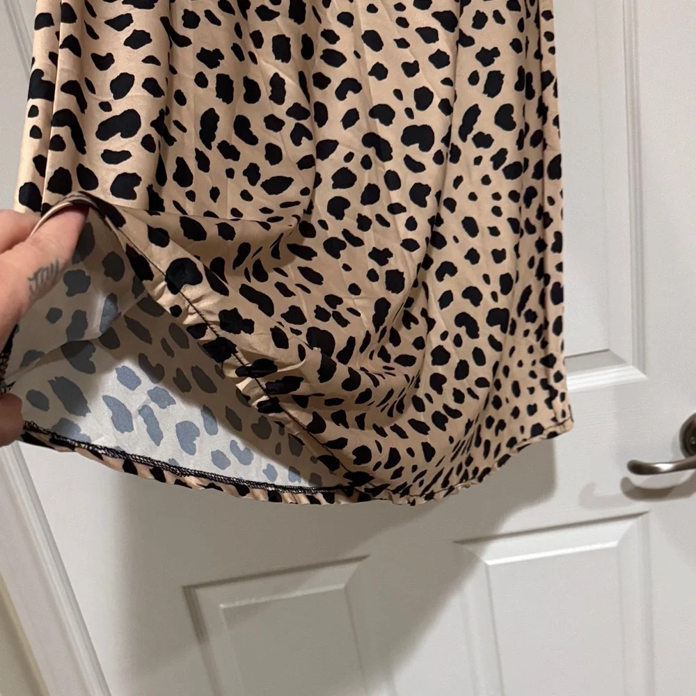 Leopard Print Tan Skirt